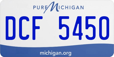 MI license plate DCF5450
