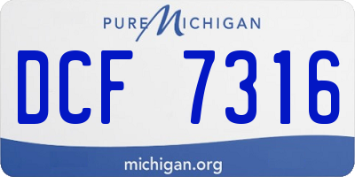 MI license plate DCF7316