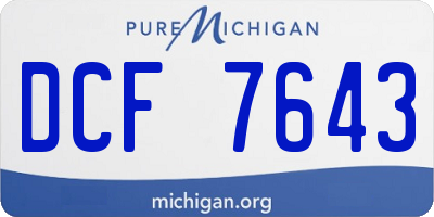 MI license plate DCF7643