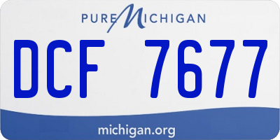 MI license plate DCF7677