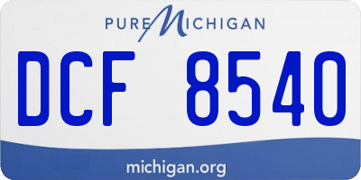 MI license plate DCF8540