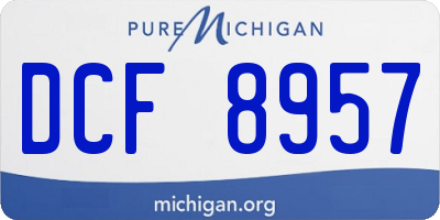 MI license plate DCF8957