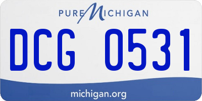 MI license plate DCG0531