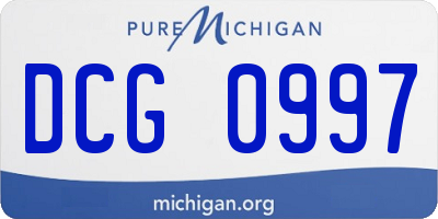 MI license plate DCG0997