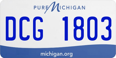 MI license plate DCG1803
