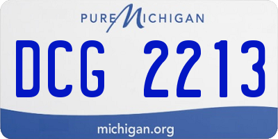 MI license plate DCG2213