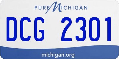 MI license plate DCG2301