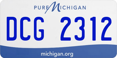 MI license plate DCG2312