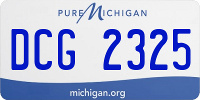 MI license plate DCG2325