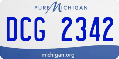 MI license plate DCG2342