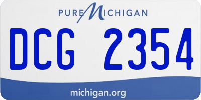 MI license plate DCG2354