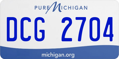 MI license plate DCG2704