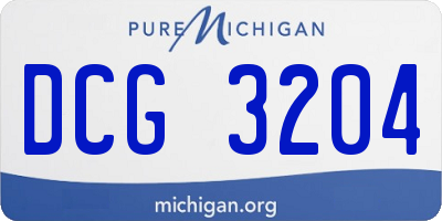 MI license plate DCG3204