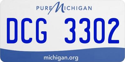 MI license plate DCG3302