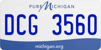 MI license plate DCG3560