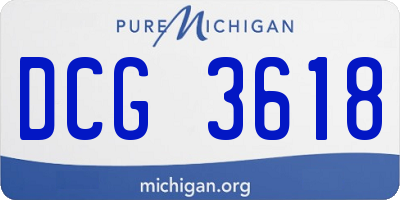 MI license plate DCG3618