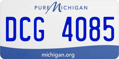 MI license plate DCG4085