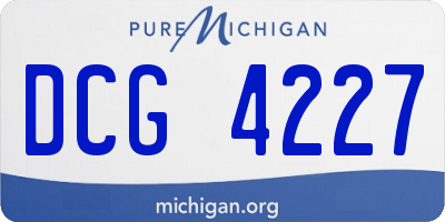MI license plate DCG4227