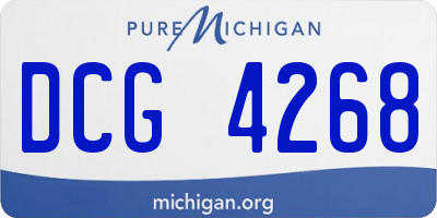 MI license plate DCG4268