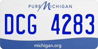 MI license plate DCG4283
