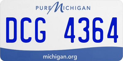 MI license plate DCG4364