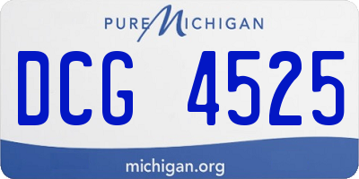 MI license plate DCG4525