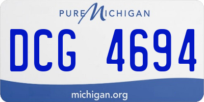 MI license plate DCG4694