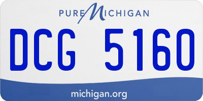MI license plate DCG5160