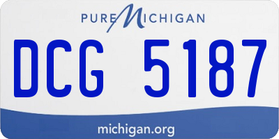 MI license plate DCG5187