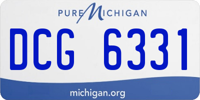 MI license plate DCG6331