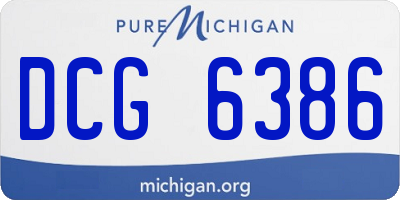 MI license plate DCG6386