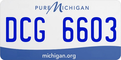 MI license plate DCG6603