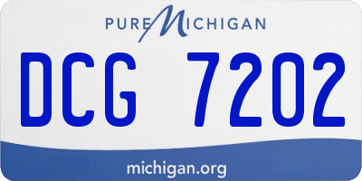 MI license plate DCG7202