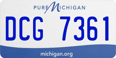 MI license plate DCG7361