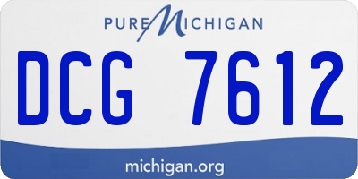 MI license plate DCG7612