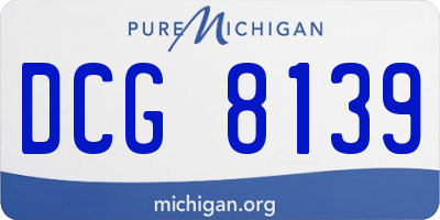 MI license plate DCG8139