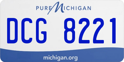 MI license plate DCG8221
