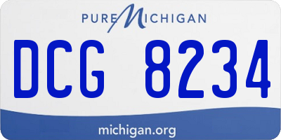 MI license plate DCG8234