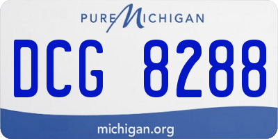 MI license plate DCG8288