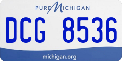 MI license plate DCG8536