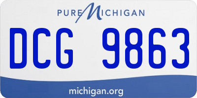 MI license plate DCG9863