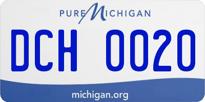 MI license plate DCH0020