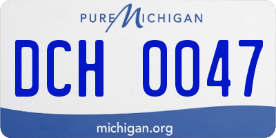 MI license plate DCH0047