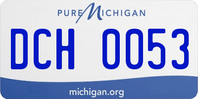 MI license plate DCH0053