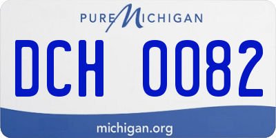 MI license plate DCH0082