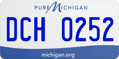 MI license plate DCH0252
