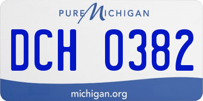 MI license plate DCH0382