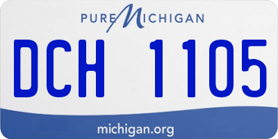 MI license plate DCH1105