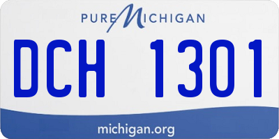 MI license plate DCH1301