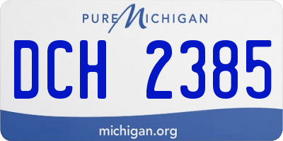 MI license plate DCH2385